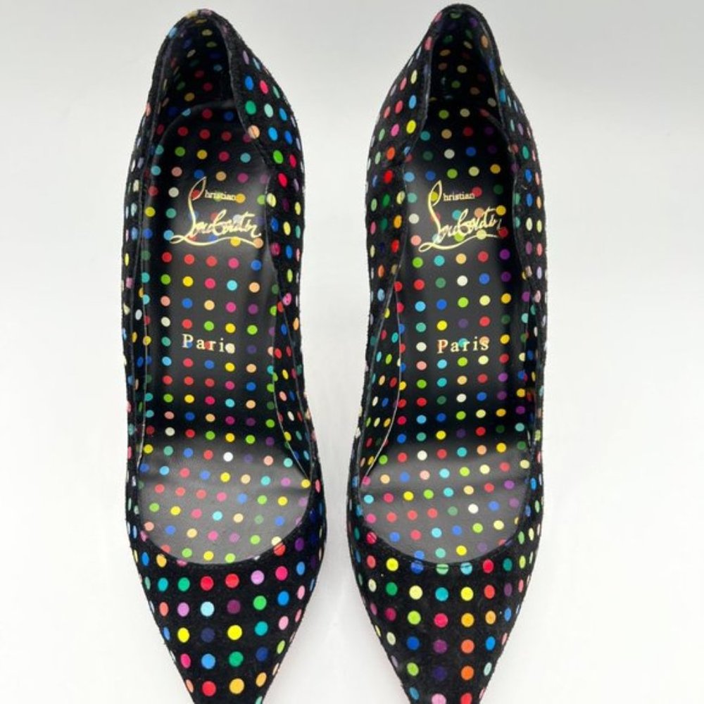 Christian Louboutin Polka Dot Hot Chick Leather Pumps - Picture 2 of 12